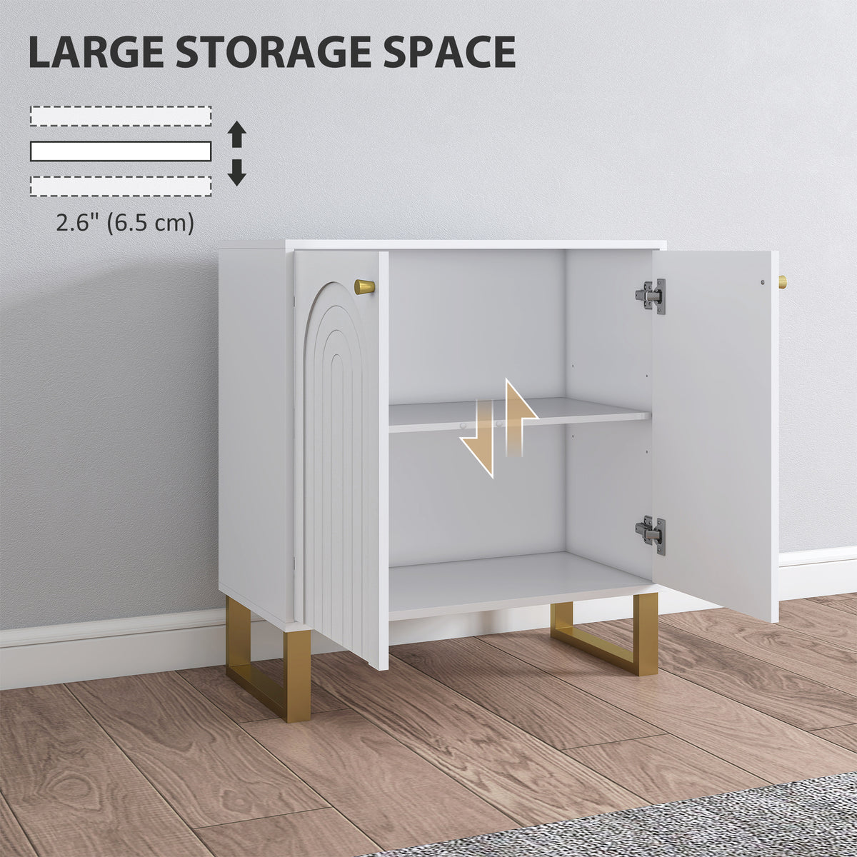 White Sideboard with Gold Legs