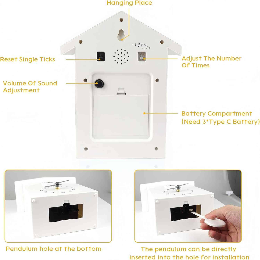 Modern white cuckoo clock
