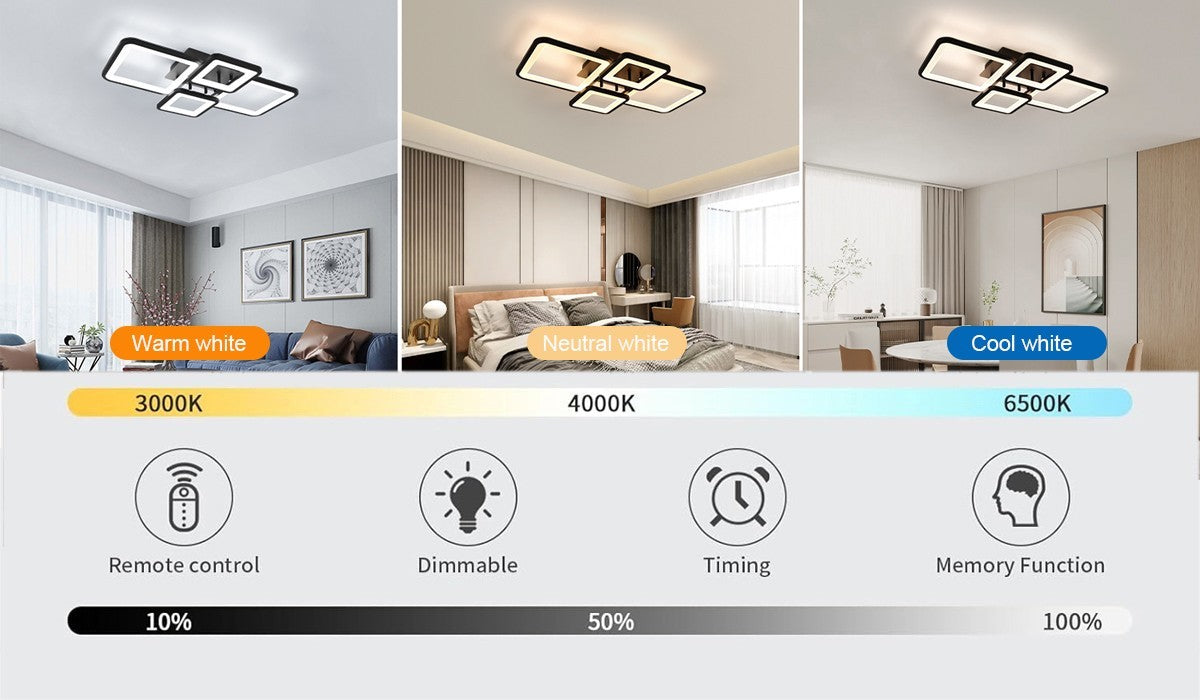 Black tiered LED ceiling light