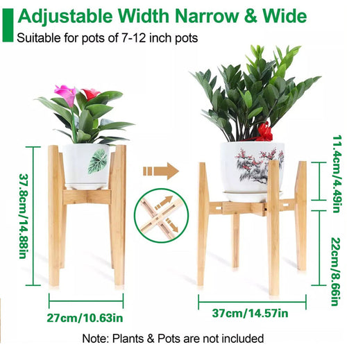Adjustable bamboo plant stand