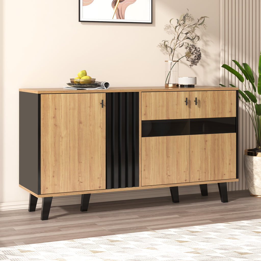 Two-Tone Sideboard – Oak & Black, 140cm