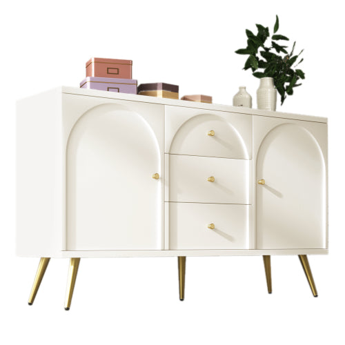 Cream Arched Sideboard with Gold Legs, 140cm