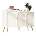 Cream Arched Sideboard with Gold Legs, 140cm