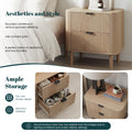 Fluted Oak Bedside Table with 2 Drawers