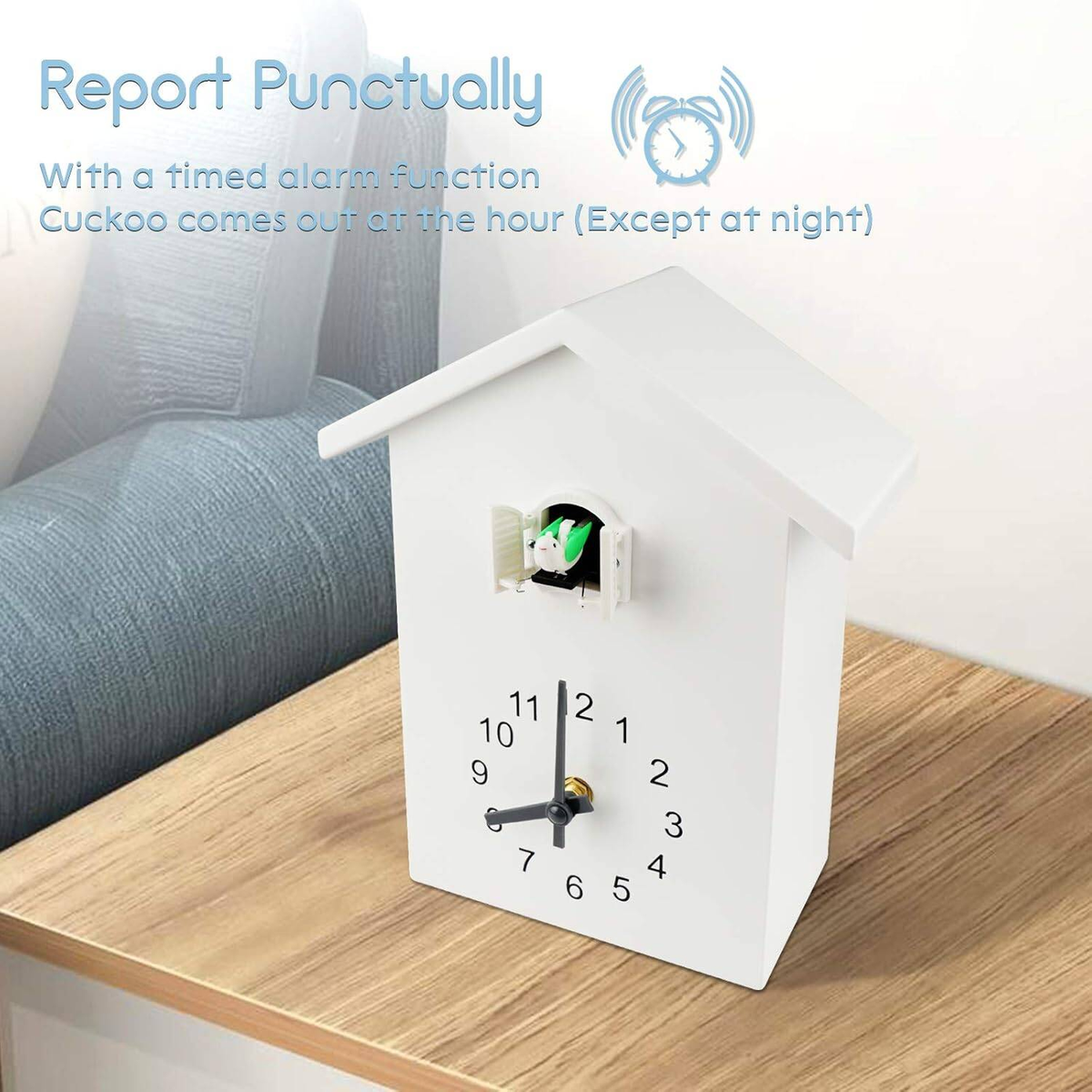 Modern white cuckoo clock