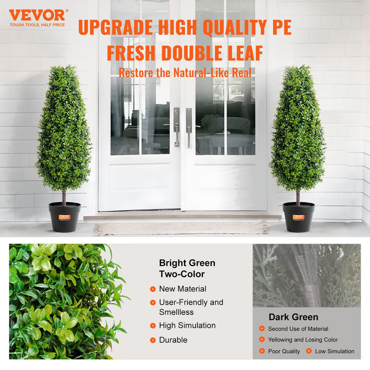 Artificial boxwood topiary trees pair
