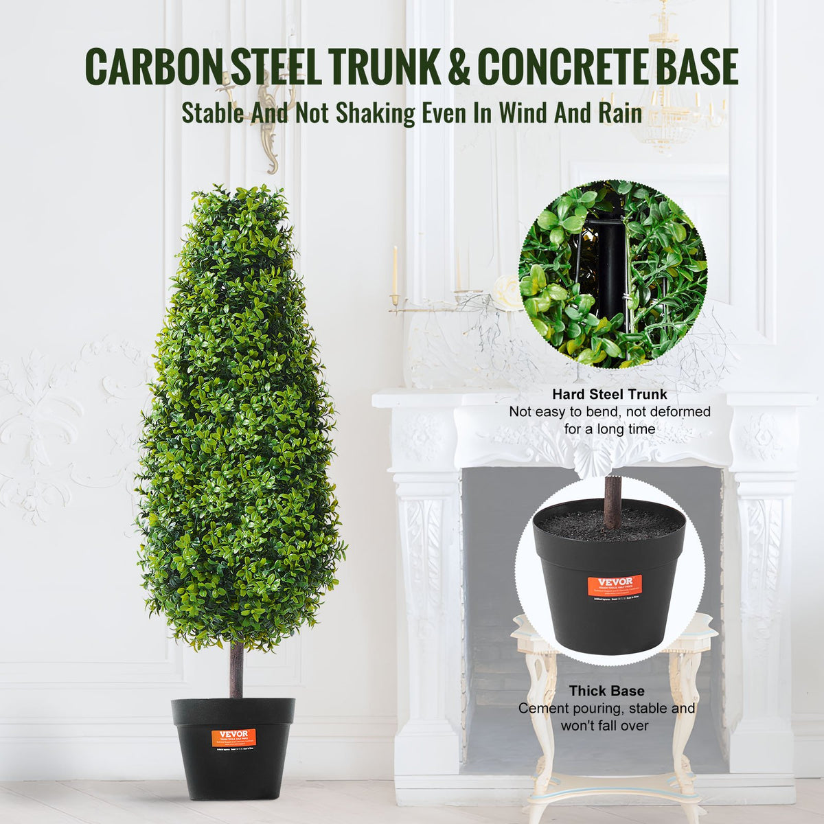 Artificial boxwood topiary trees pair