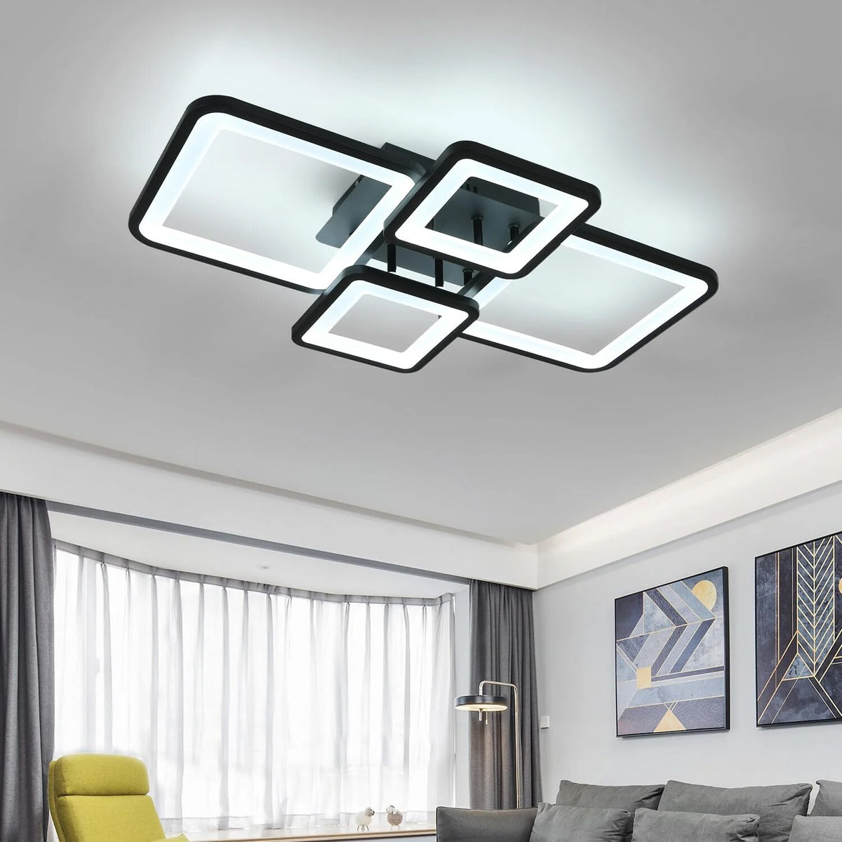 Black tiered LED ceiling light