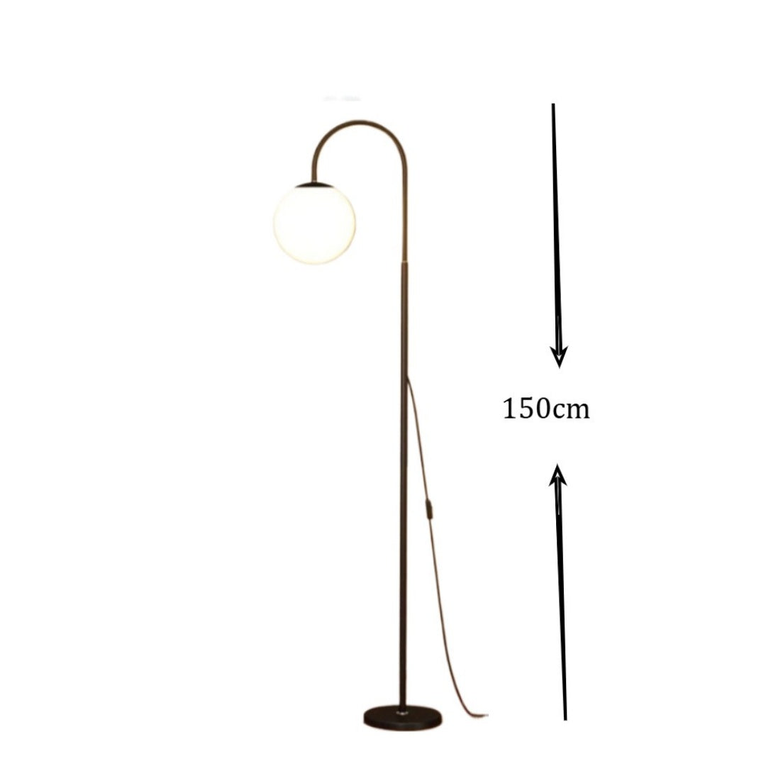 Black arc globe floor lamp