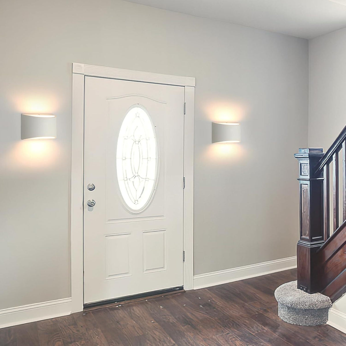 Curved up and down wall lights set of 2