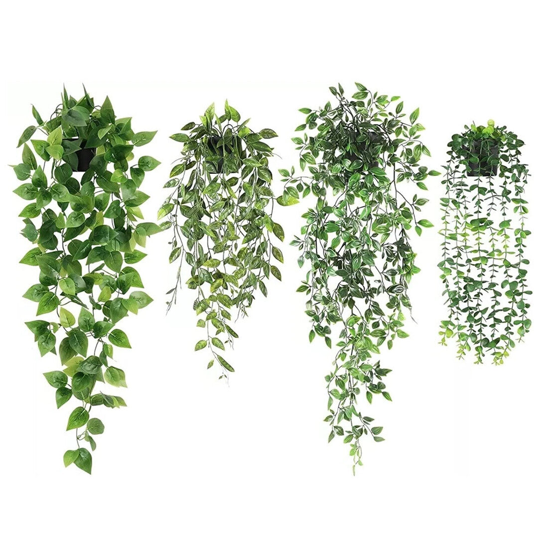 Artificial trailing plants in pots