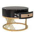 Round Nesting Coffee Tables – Marble Effect & Gold