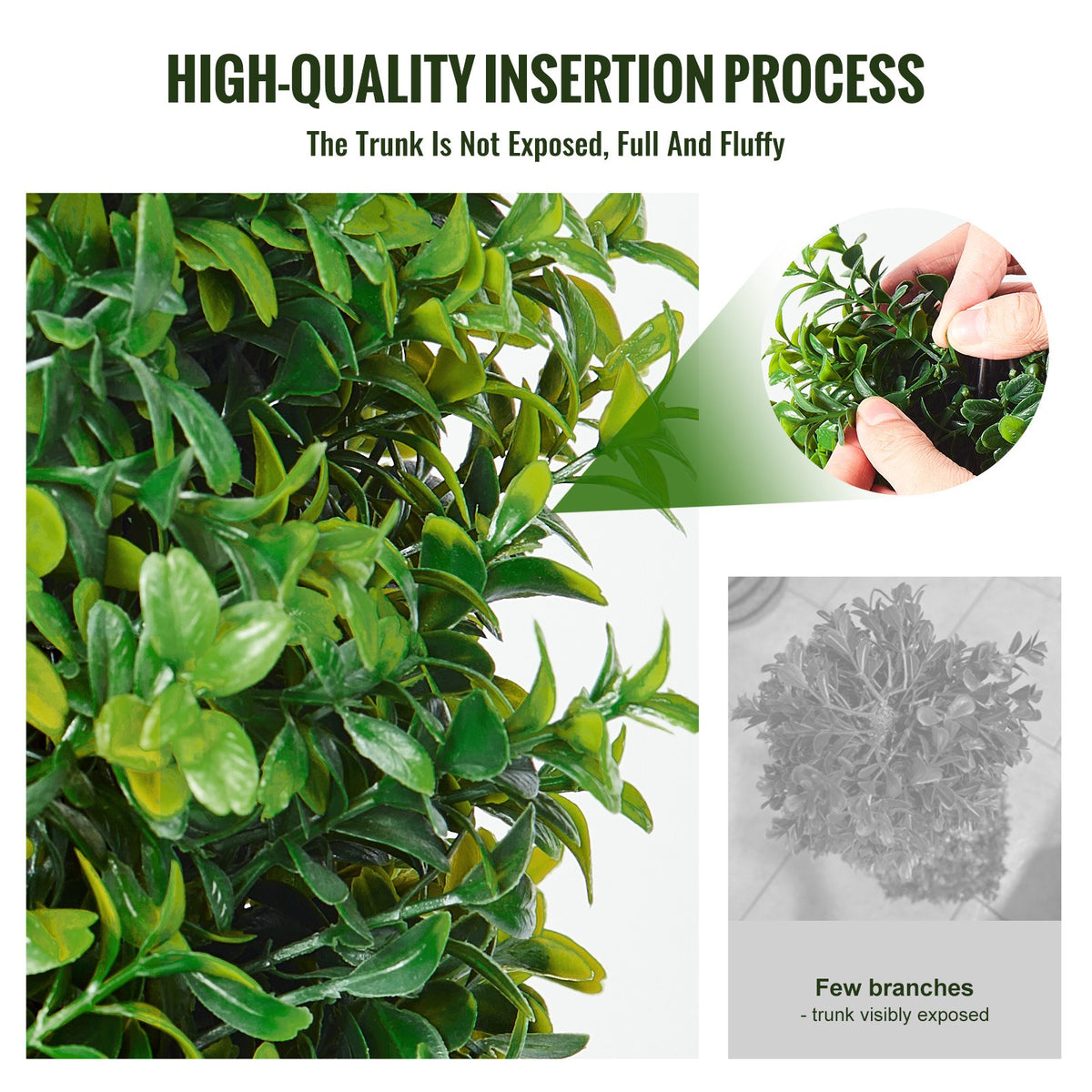 Artificial boxwood topiary trees pair