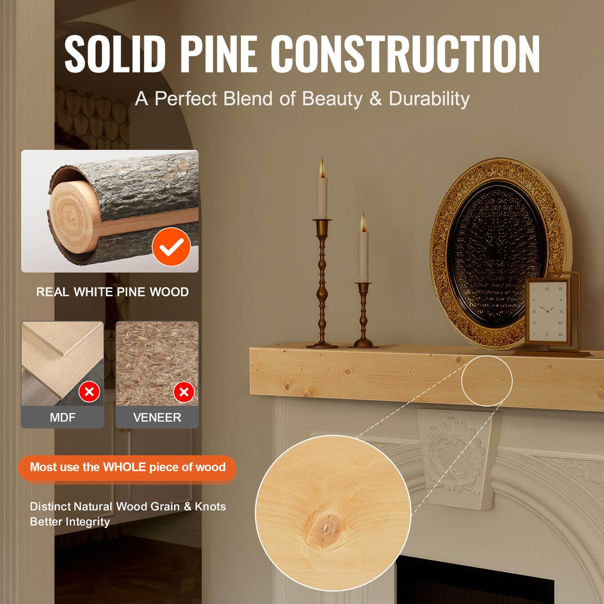 Floating mantel shelf