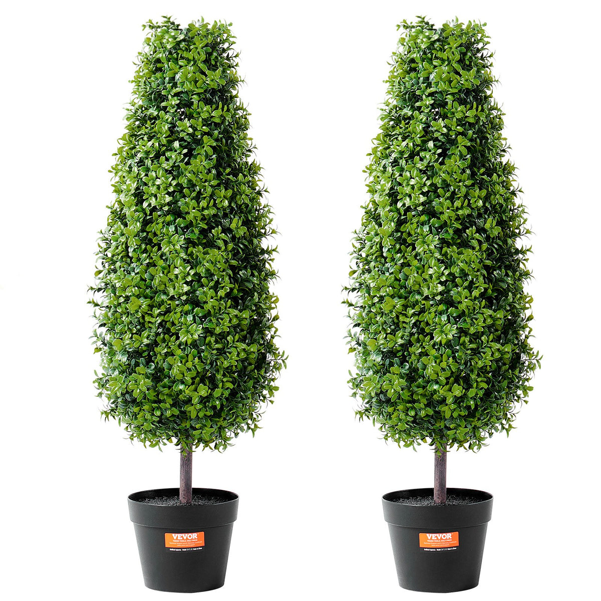 Artificial boxwood topiary trees pair