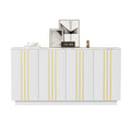 White Sideboard with Gold Stripes, 140cm