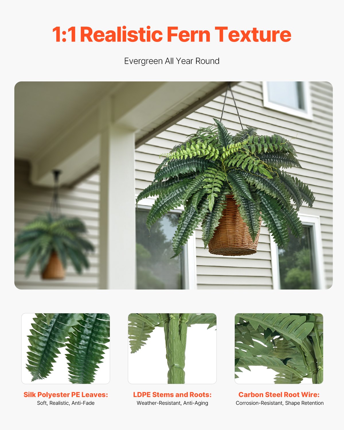 Artificial Boston ferns set of 2
