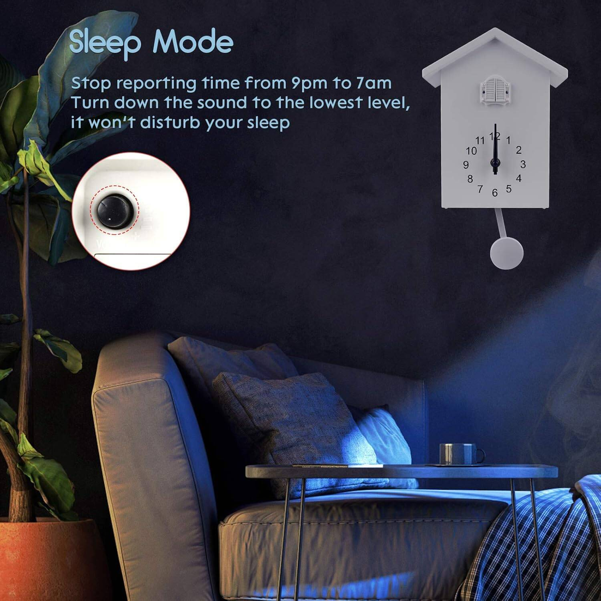 Modern white cuckoo clock