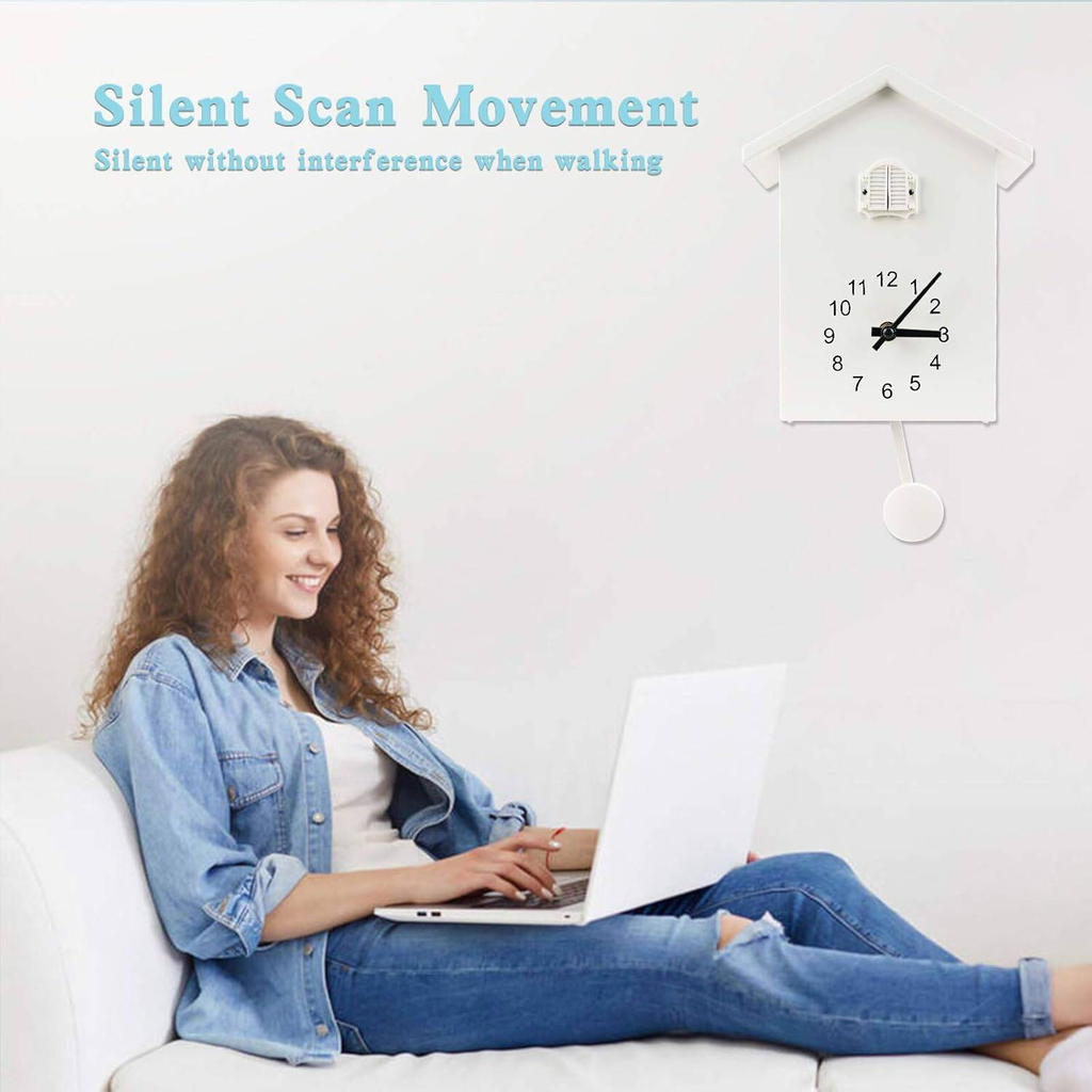 Modern white cuckoo clock