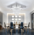 Square crystal flush ceiling light