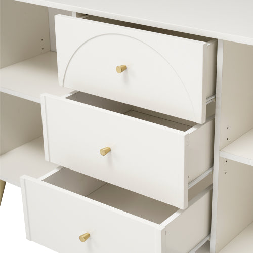 Cream Arched Sideboard with Gold Legs, 140cm