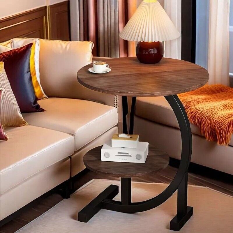 Round C-Shaped Side Table