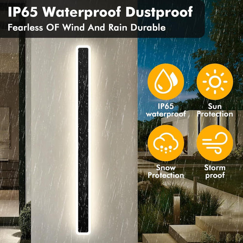 80cm black LED linear wall light