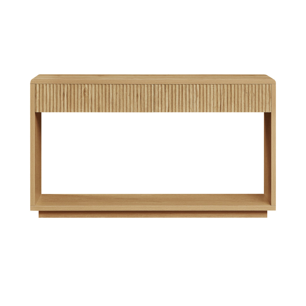 Fluted Oak Console Cabinet with Drawers, 150cm