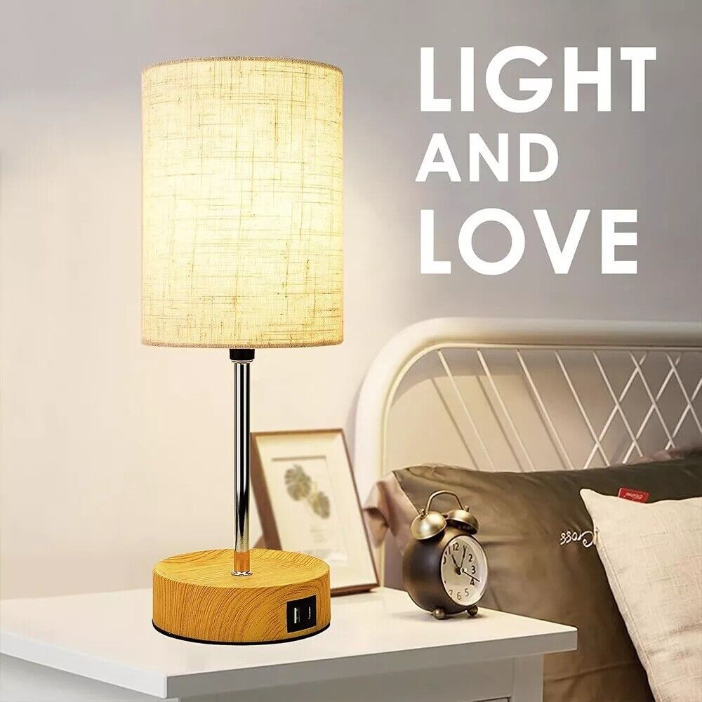 Touch bedside lamp with USB ports