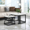 Marble-Effect Nesting Coffee Tables – Set of 2