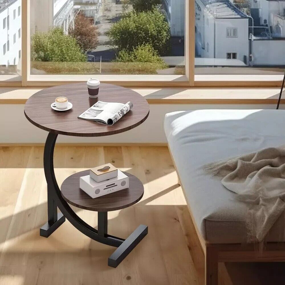 Round C-Shaped Side Table