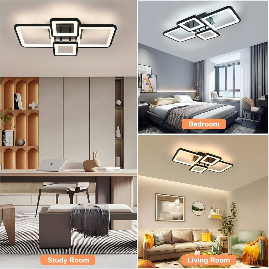 Black tiered LED ceiling light