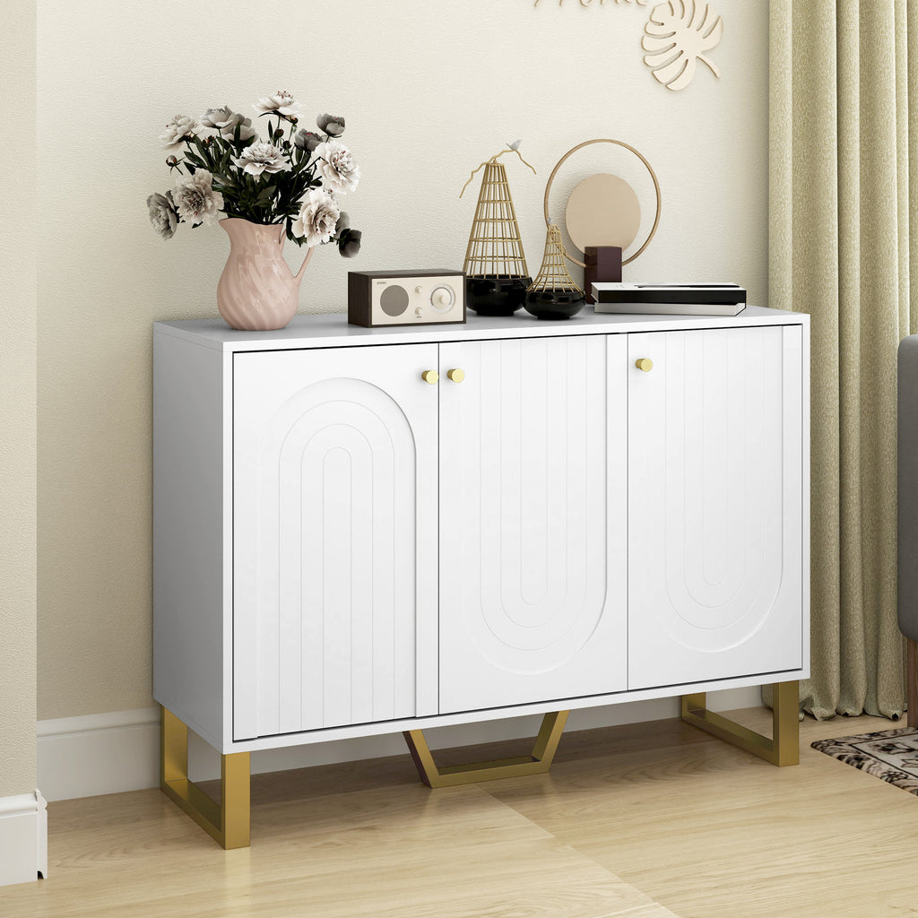 White Sideboard with Gold Legs
