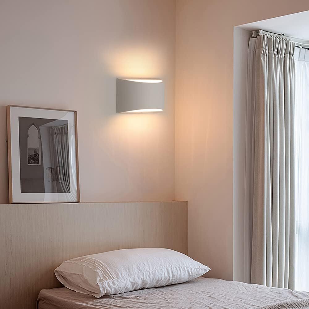 Curved up and down wall lights set of 2