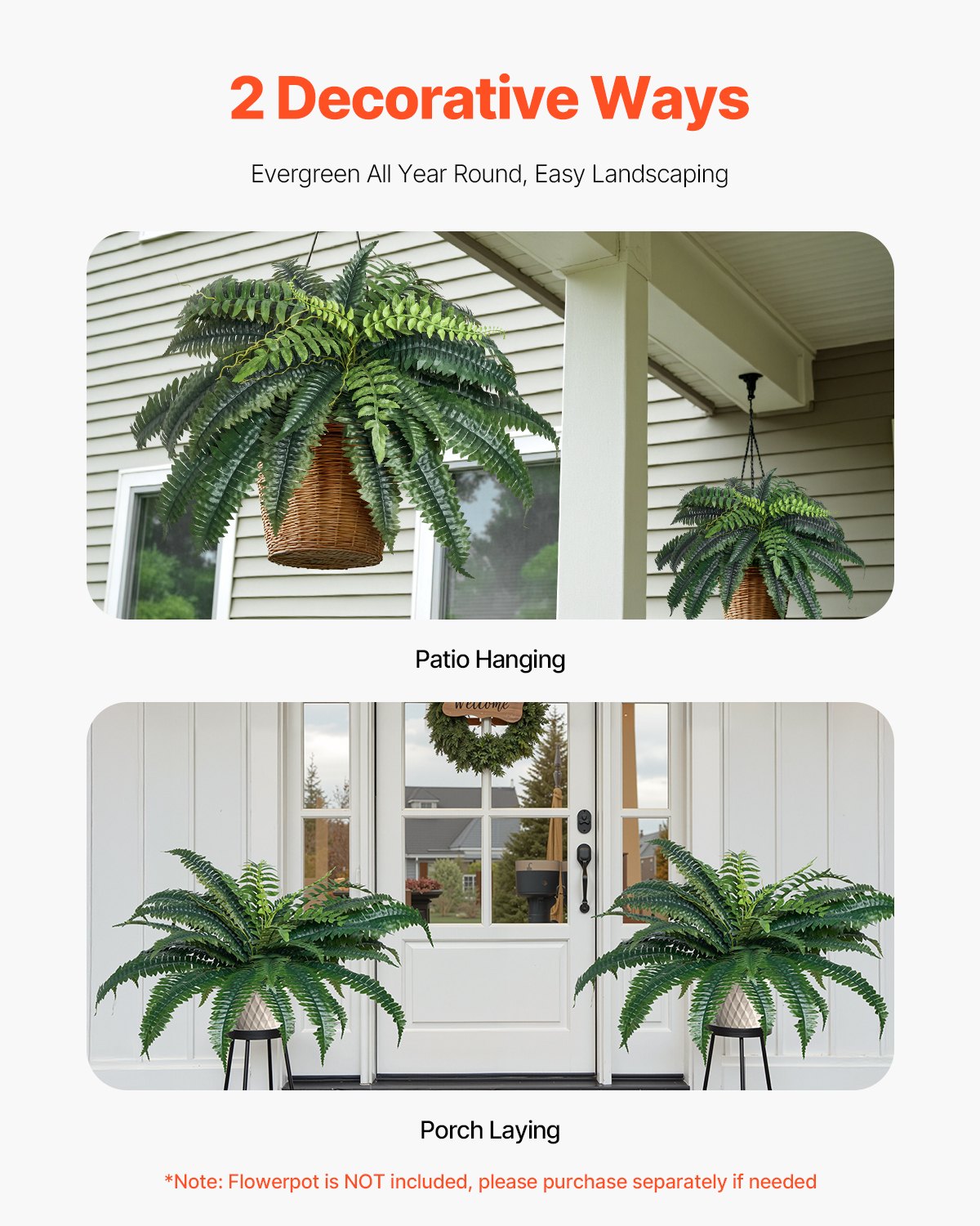 Artificial Boston ferns set of 2