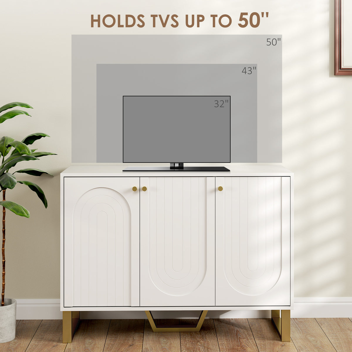 White Sideboard with Gold Legs