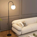 Black arc globe floor lamp