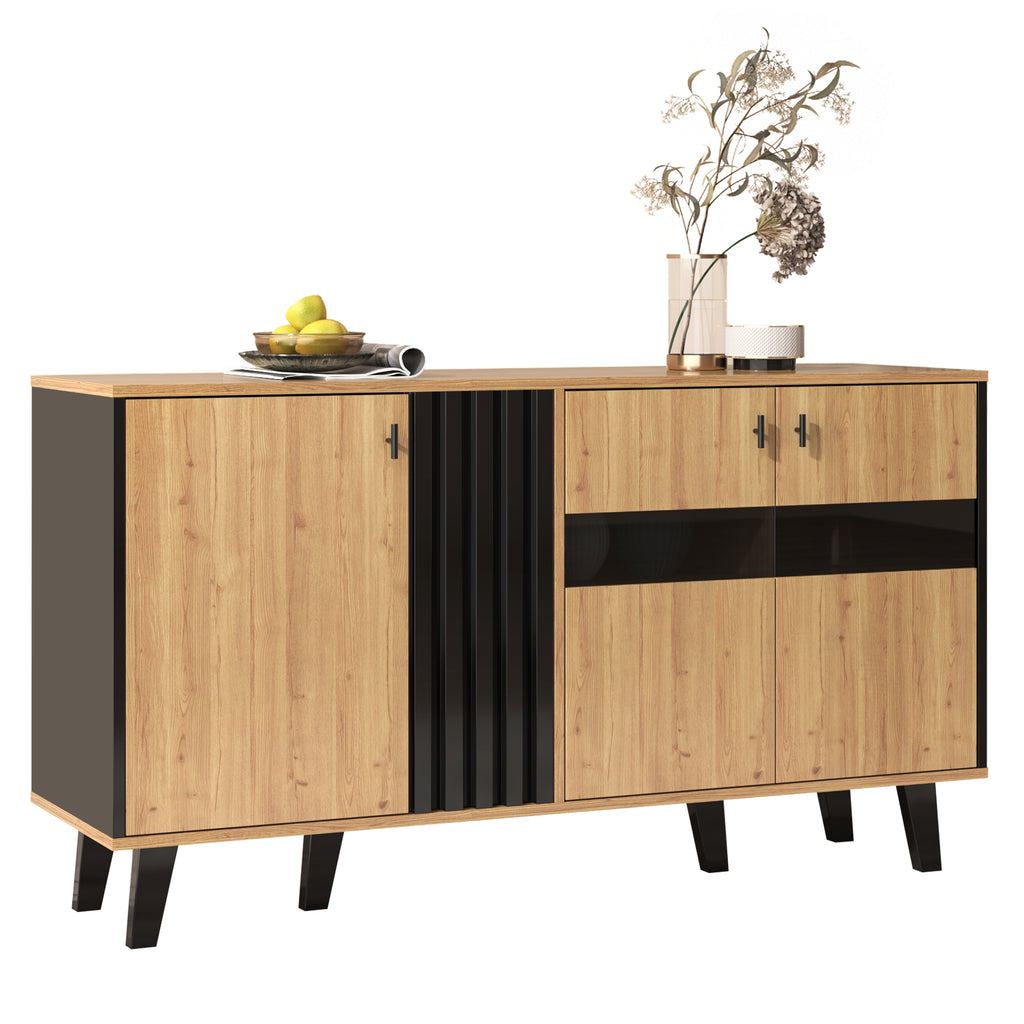 Two-Tone Sideboard – Oak & Black, 140cm