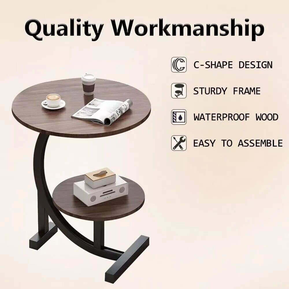 Round C-Shaped Side Table