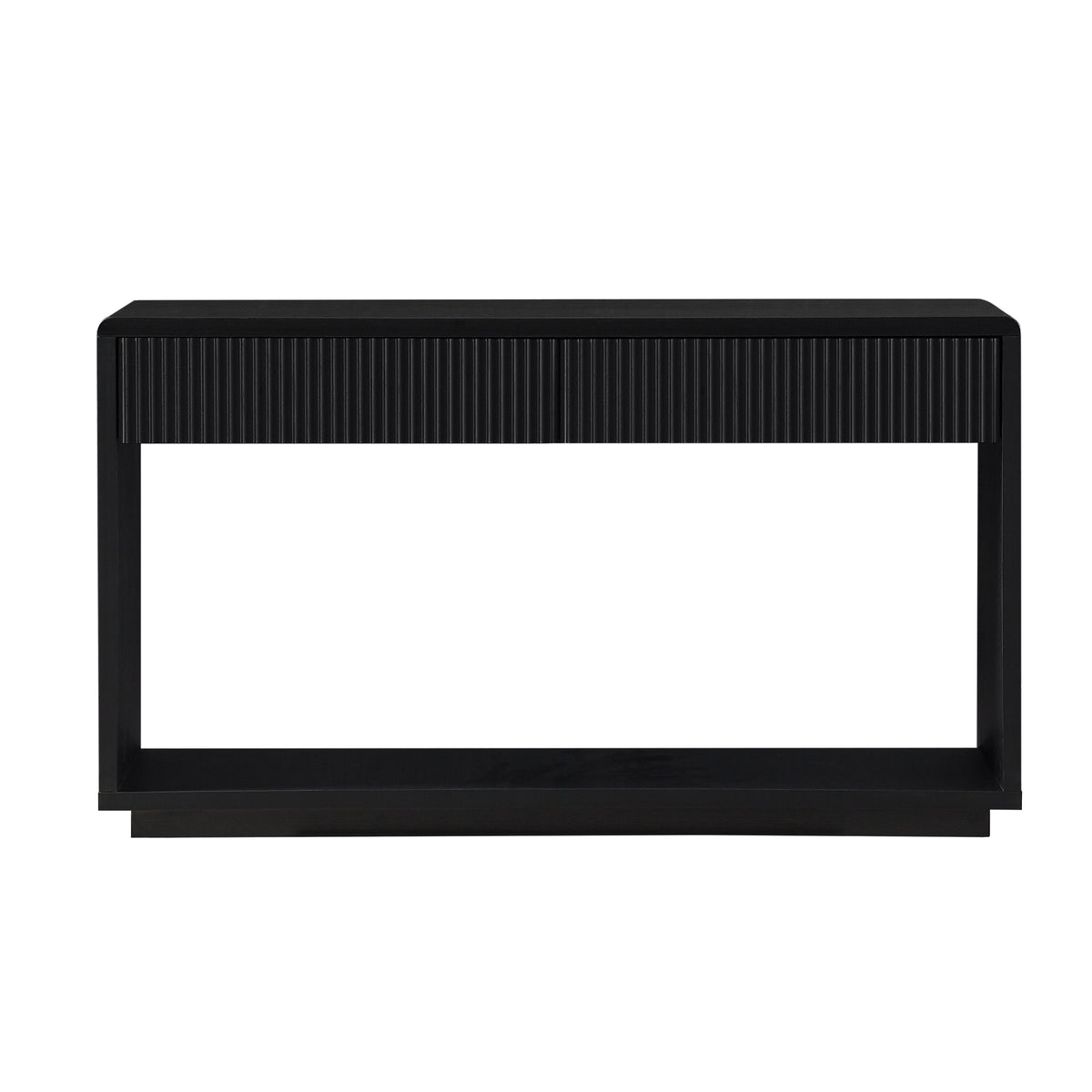 Fluted Black Console Cabinet with Drawers, 150cm