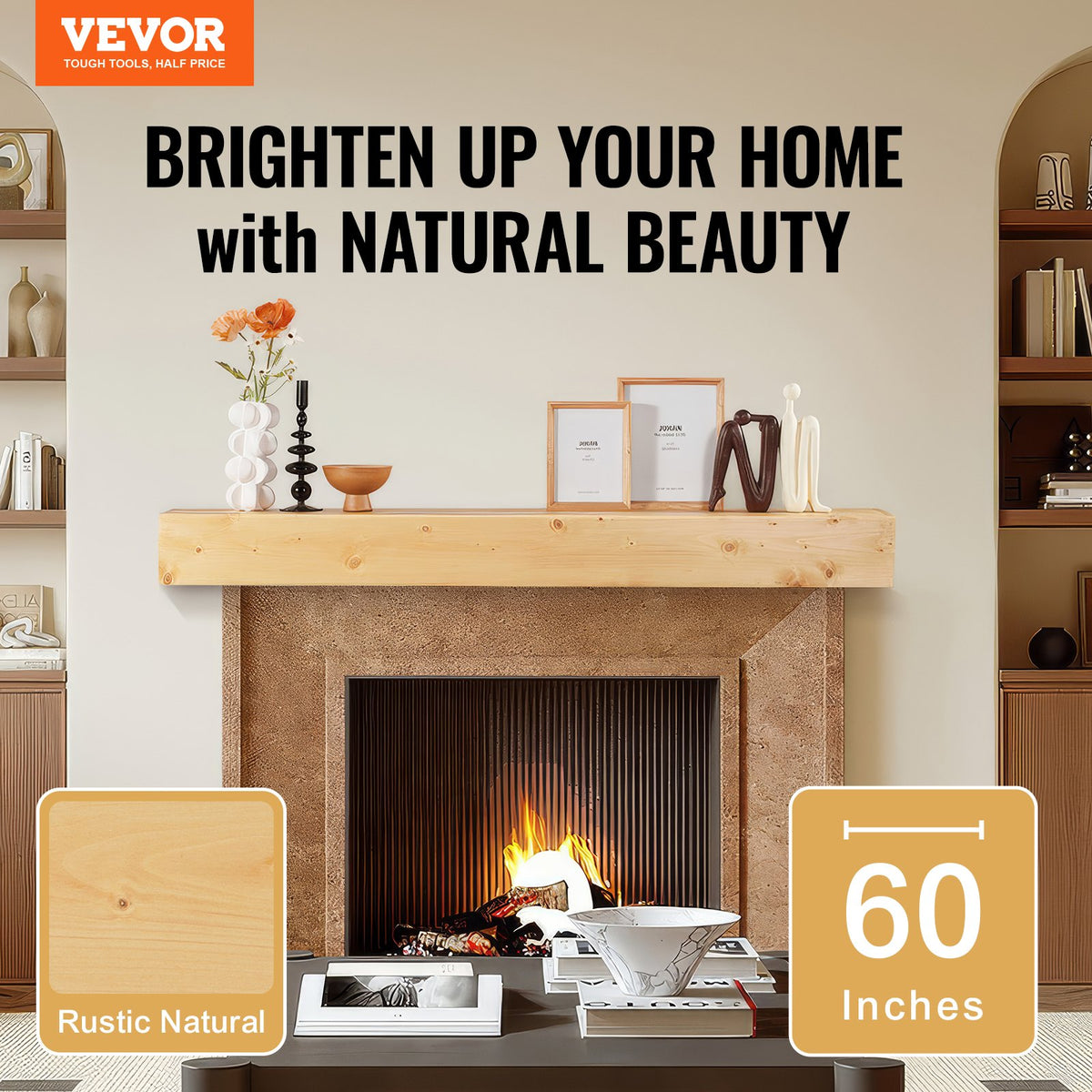 Floating mantel shelf